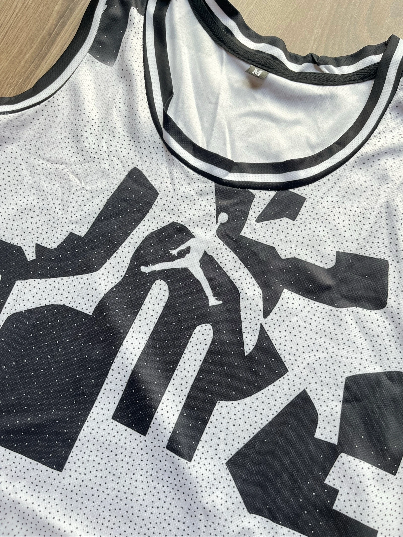 Jordan Basketball Set Black White Camo Replica Streetwear Jersey + Shorts Unisex – photo 2